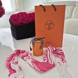 Hermès Brides de Gala Shadow Twilly - Rose / Blanc / Fuchsia